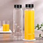 CRYSTO GLASS BOTTLE WITH BLACK LID - KRIP