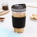 Borosil Glass Travel Mug With Silicon Sleeve - Image 2