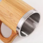 Bamboo Thermos Coffee Mug - Image 2