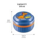MILTON Bestie Tiffin Big Plastic Insulated Tiffin Box with Steel Partition Plate, 315 ml, Dark Blue (Cool Boy Print)| BPA Free | Food Grade | PU Insulated | Kids Lunch Box - Image 3