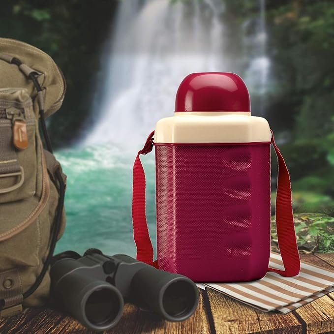 CRU3 MILTON Kool Cruiser Insulated Plastic Water Sipper Bottle with Belt Ideal for outdoor (Maroon, 2200 Ml, Pack of 1) - Image 1