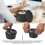 Milton Pro Munch Tiffin (3 Microwave Safe Inner Steel Containers,180/320/450/100ml; 1 Plastic Chutney Dabba; Steel Spoon) with Insulated Fabric Bag, Black, Leak Proof, Odour Proof, Easy to Carry - Image 3