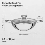 Prestige TRIPLY HexaMagic Kadai | Durable Honeycomb Non-Stick Structure | Low Oil Consumption | Metal Spoon Friendly | Gas & Induction Compatible | 15Y Product & 3Y Coating Warranty| ISI - Image 3