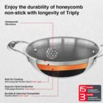 Prestige TRIPLY HexaMagic Kadai | Durable Honeycomb Non-Stick Structure | Low Oil Consumption | Metal Spoon Friendly | Gas & Induction Compatible | 15Y Product & 3Y Coating Warranty| ISI - Image 4