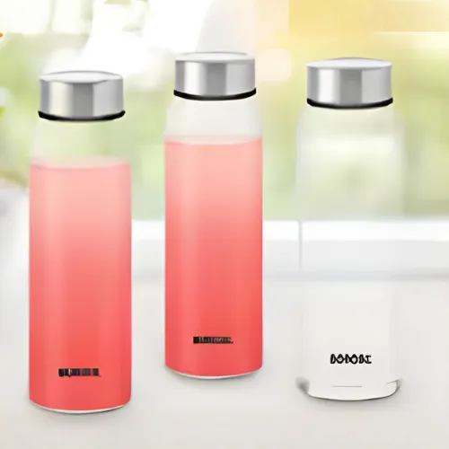 Unuploaded-22 CRYSTO WIDE GLASS BOTTLE WITH SILVER SS LID - Image 1