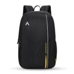 Aristocrat Nova 15L Laptop Backpack for Men & Women with Bottle Pocket | Padded Shoulder Straps, Multi Compartments | Travel & College Bag | Dark Black