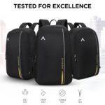 Aristocrat Nova 15L Laptop Backpack for Men & Women with Bottle Pocket | Padded Shoulder Straps, Multi Compartments | Travel & College Bag | Dark Black - Image 5