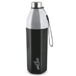 Milton Water Bottle Kool Hexone 1200 PU Insulated, 1.12 Litre, Leak Proof, BPA Free, Ideal for Home, Office, Gym, Travelling, Black