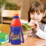 Milton Kool Joy 400 Plastic Insulated Water Bottle with Straw for Kids, 400 ml, Blue | School Bottle | Picnic Bottle | Sipper Bottle | Leak Proof | BPA Free | Food Grade | Easy to Carry