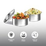MILTON Odyssey Insulated Tiffin, 3 Stainless Steel Containers, 380 ml Each and 1 Papad Box, 200 ml, Ivory | PU Insulated | Food Grade | Easy to Carry | Hot & Cold | Office | Outdoors | Food Grade - Image 4