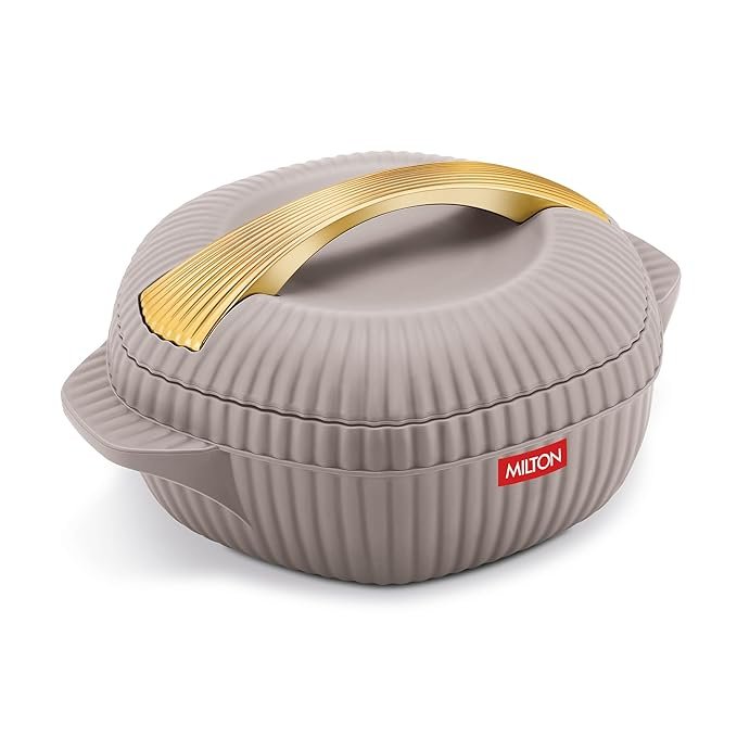 oy1 MILTON Plastic Oyster 1500 PU Insulated Casserole, 1275 ml, Taupe, BPA Free, Food Grade, Hot and Cold, Easy to Carry, Easy to Store, Chapati, Roti, Curd Maker - Image 1
