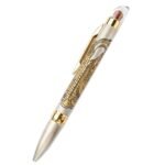 Flamenco Divine Rudraksha Series Ballpoint Pen, Metal Body with Tirupati Balaji Etched Design, Rudraksha Studded, Twist Mechanism, 0.6 mm Tip