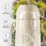 Milton Precious 500 Plastic Insulated Flask, 480 ml, Ivory | BPA Free | Food Grade | Odour Free | Easy Grip | Easy to Carry | Light Weight | School | Kids | Picnic - Image 2