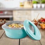 MILTON Royal 1500 Serving Casserole Double Walled Inner Stainless Steel, PU Insulated Kitchen Hot Pot, Keeps Food hot & Fresh for Roti, Biryani, 1270 ml Blue