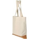 Cotton Canvas Tote Bag with Cork Base, Long Shoulder Straps, Natural Beige, Pack of 2 - Image 3