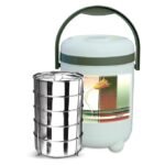 Milton Trojan 5 Insulated Tiffin, 5 Stainless Steel Containers, 1000 ml Each, Green | Lunch Box | PU insulated | BPA Free | Food Grade | Easy to Carry | Odourless - Image 7