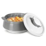 MILTON Venice Double Walled Inner Stainless Steel Serving Casserole Set of 3 (450 ml, 850 ml, 1350ml), PU Insulated Kitchen Hot Pot, Keeps Food hot & Fresh for Roti, Biryani, Grey - Image 5